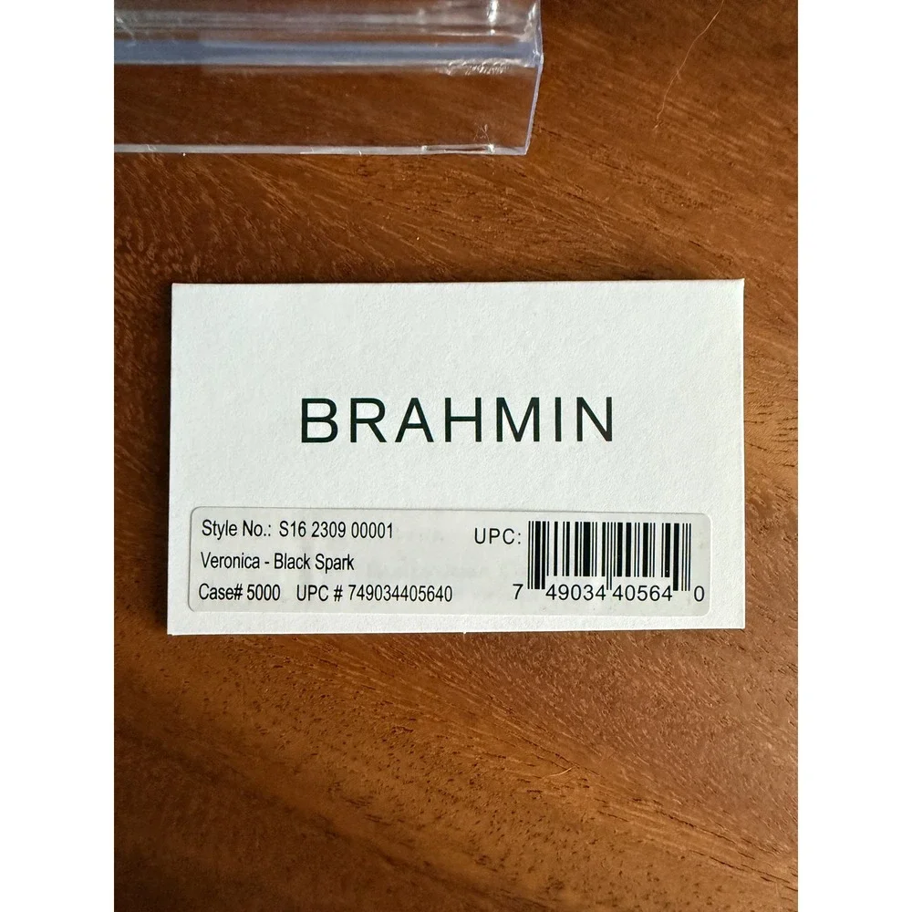 NWT $195 Brahmin Veronica Black Spark Houndstooth Snakeskin Leather Wallet